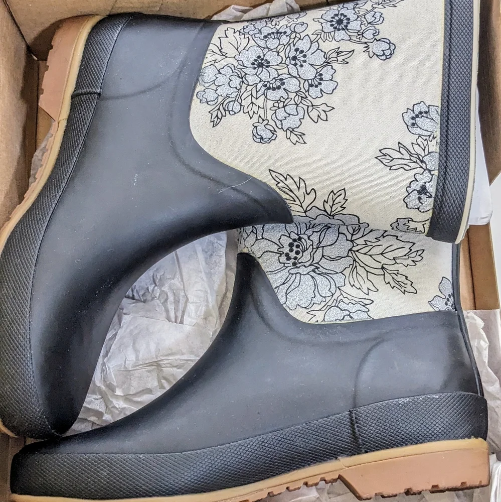 Tretorn Rain Boots Elsa William Morris Black Rain Women's size 5 - Picture 5 of 13